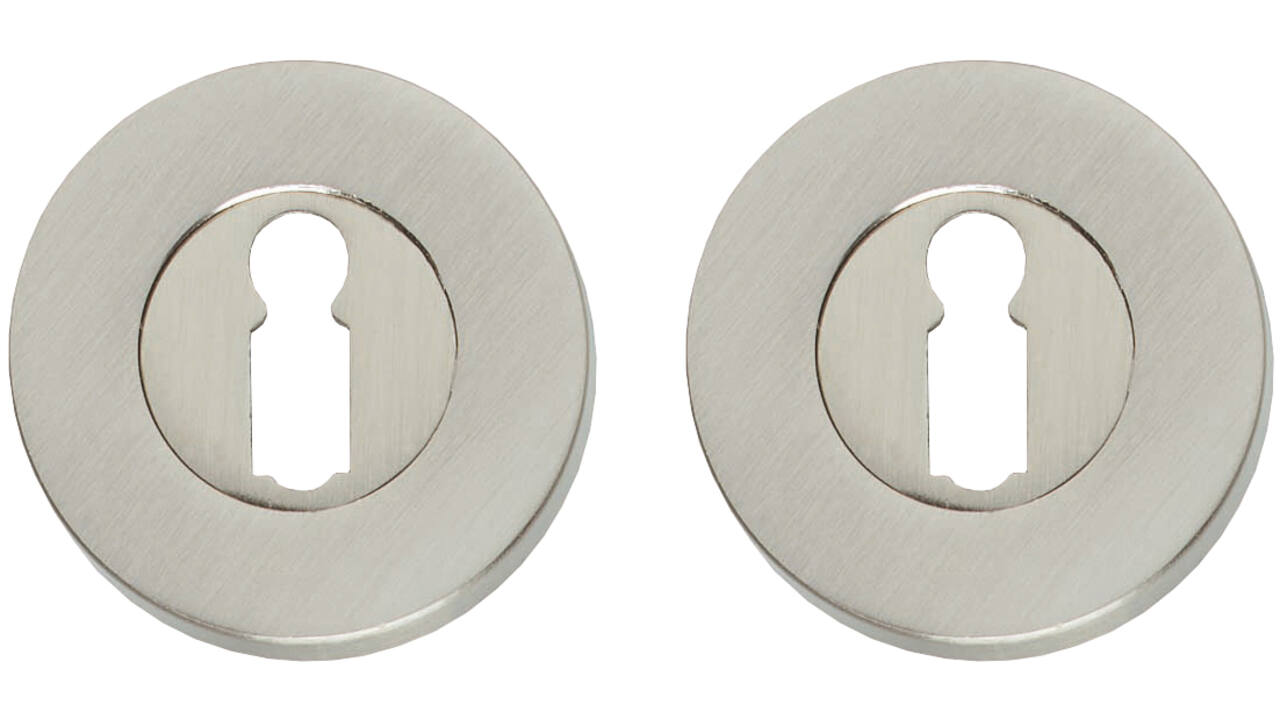 Sleutelrozetten verdekt ø50x8mm nikkel mat