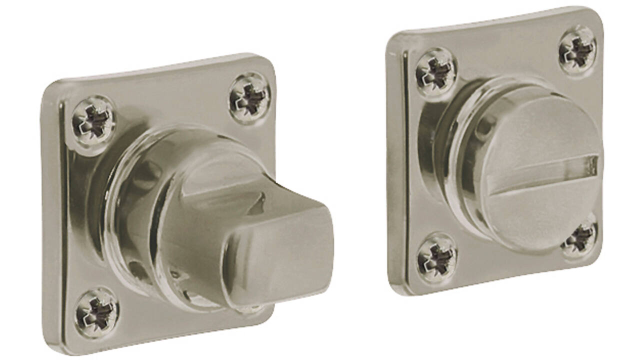 WC-sluiting 38x38x5mm met stift 8x8mm nikkel mat
