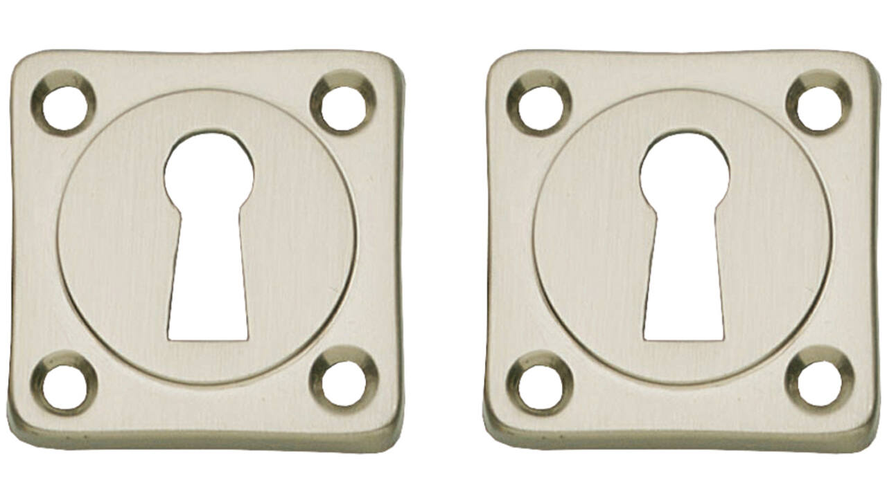 Sleutelrozetten 38x38x5mm nikkel mat