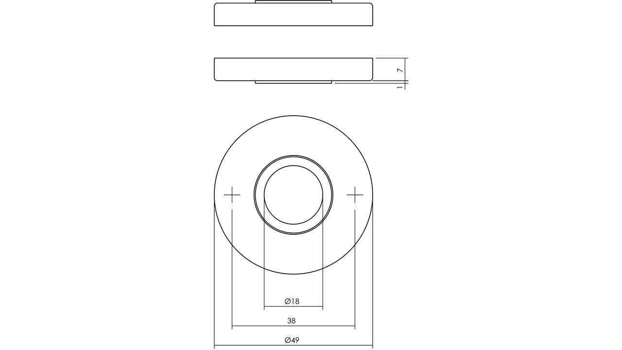 Rozetten verdekt ø49x7mm nikkel mat
