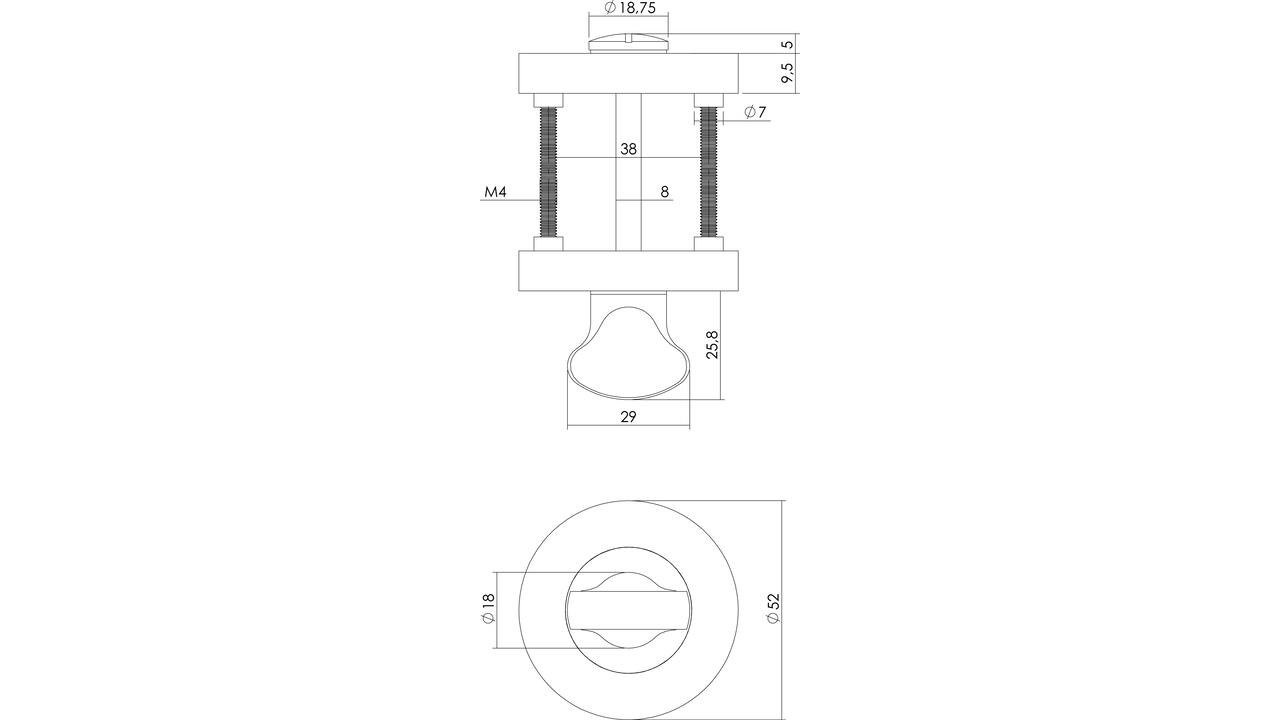 WC8mm  olive tbv schild nikkel mat