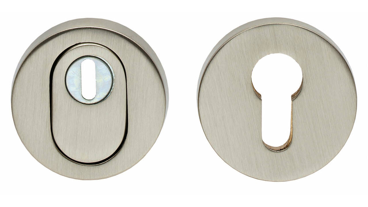 SKG3 veiligheidsrozetten rond verdekt ø55x12mm profielcilindergat met kerntrekbeveiliging nikkel mat