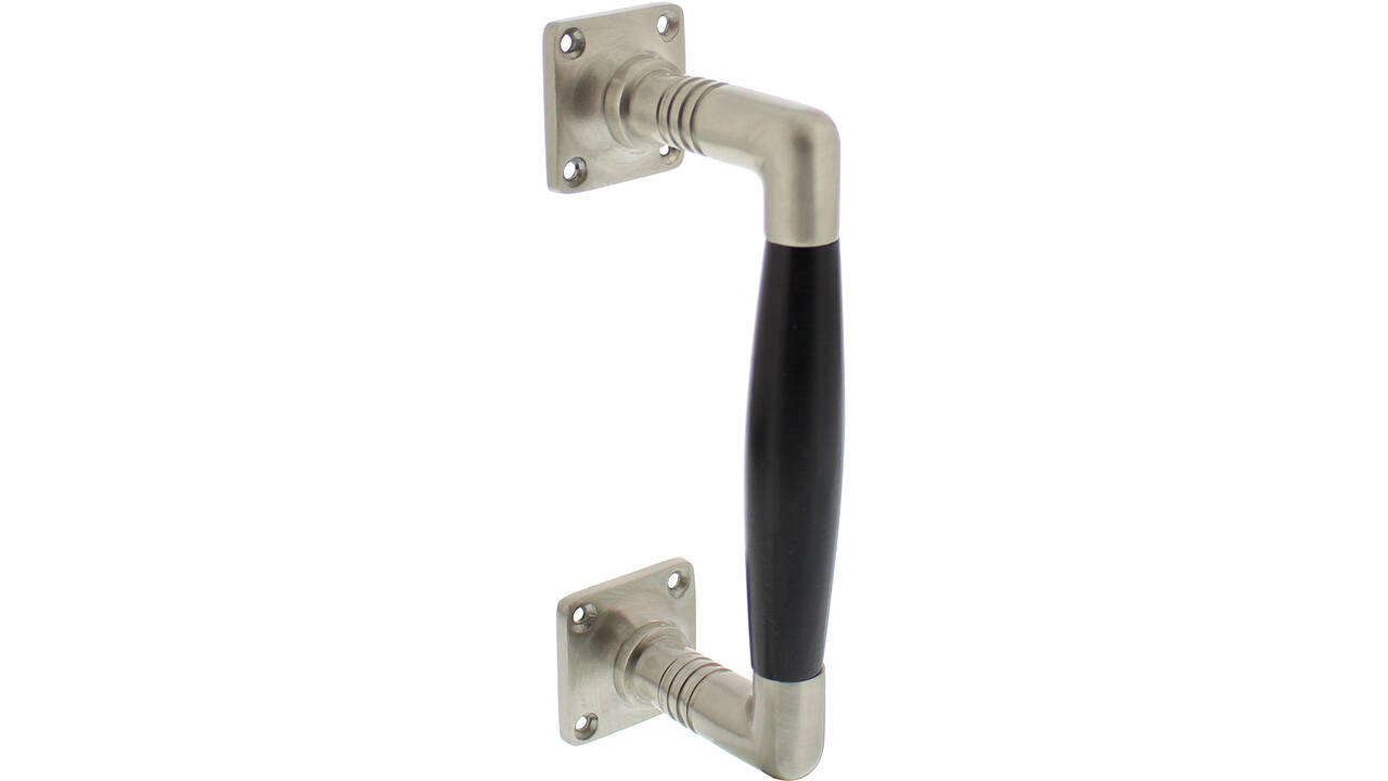 Handgreep Ton basic 95/170mm op vierkant rozet nikkel mat/zwart