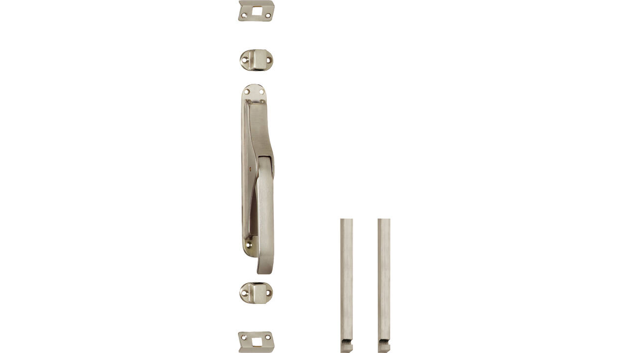Set pomp-espagnolet inclusief stangenset 2x 1250mm nikkel mat
