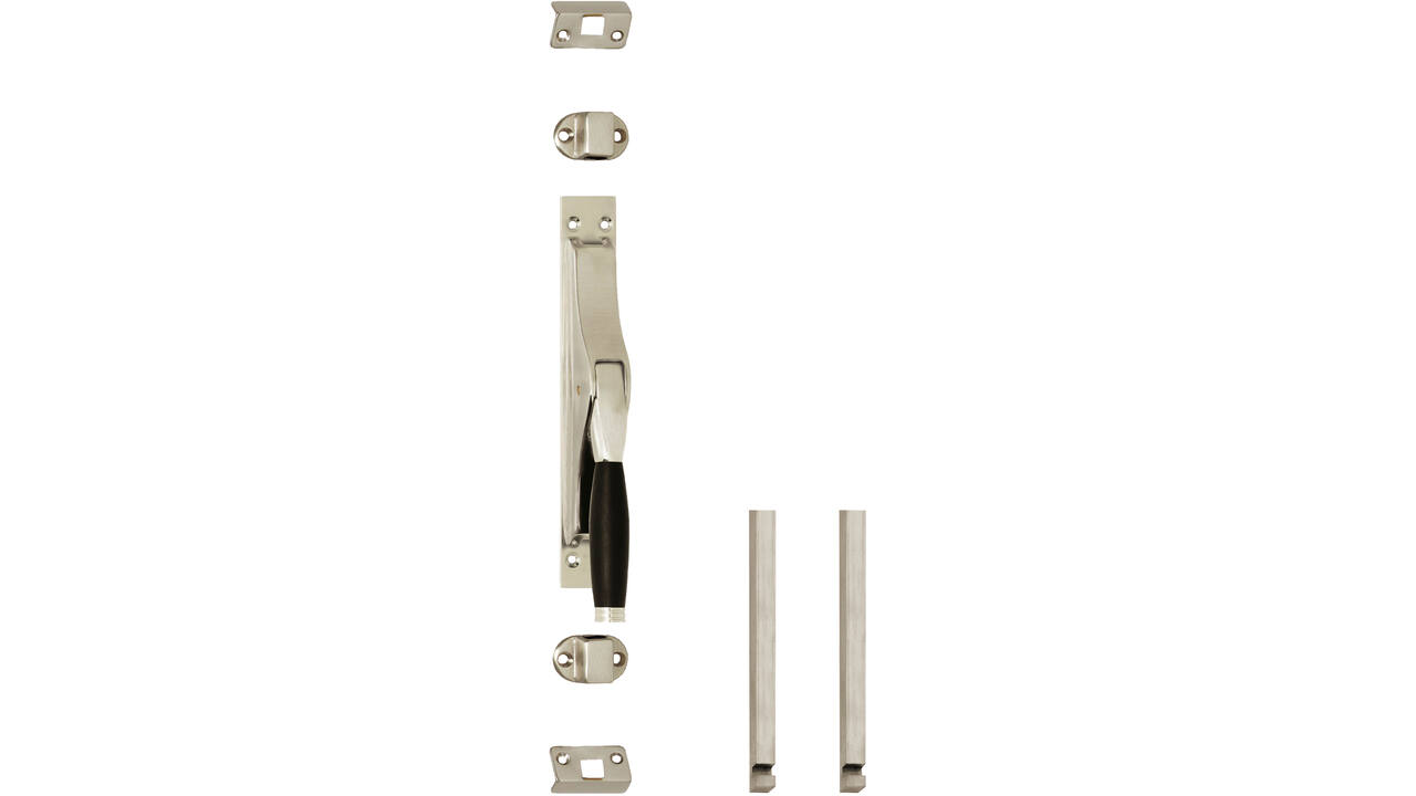 Set pomp-espagnolet Ton 222 inclusief stangenset 2x 1250mm nikkel mat/ebbenhout
