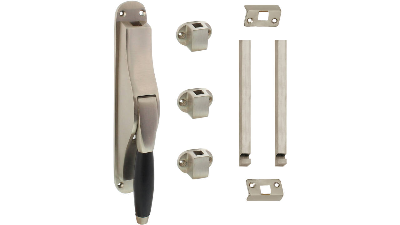 Set pomp-espagnolet Ton basic inclusief stangenset 2x 1250mm nikkel mat/ebbenhout