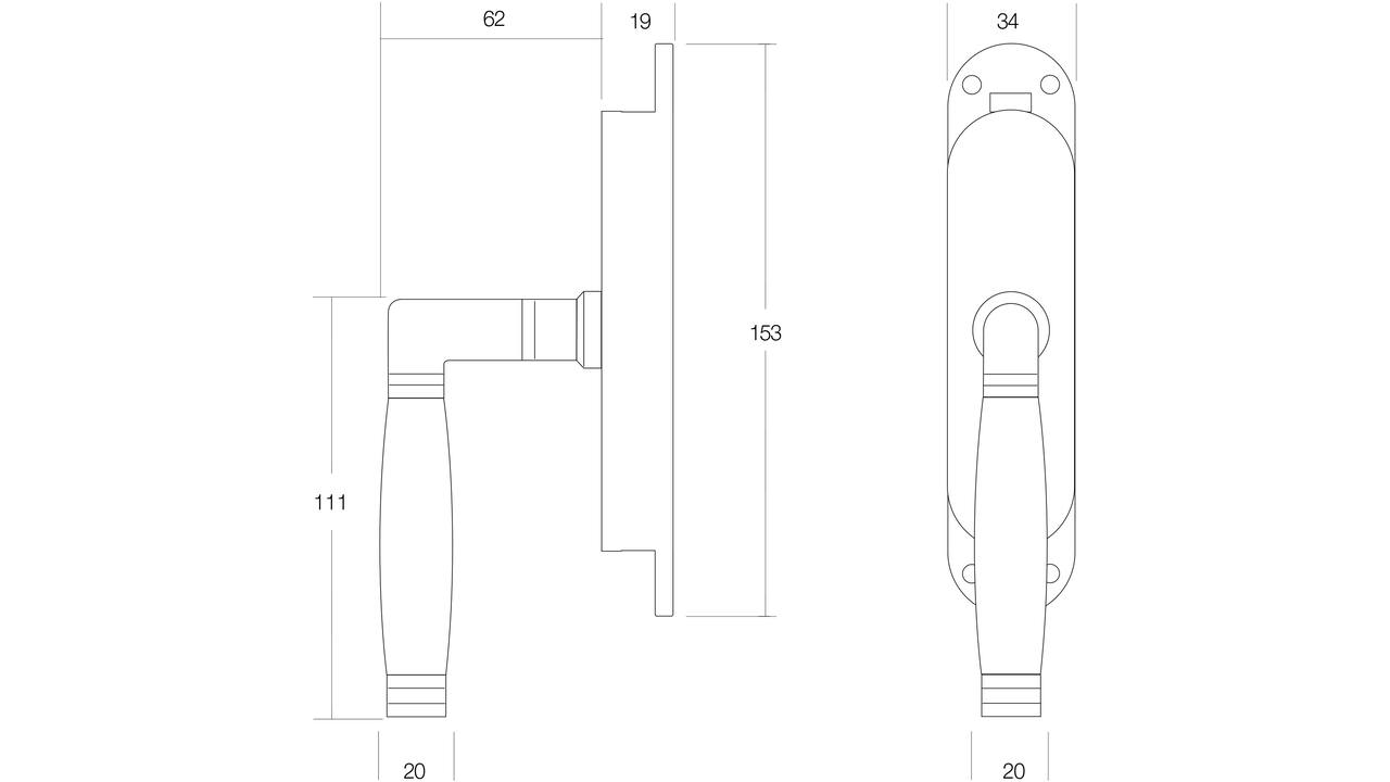 Kruk-espagnolet links Ton 222 nikkel mat/ebbenhout