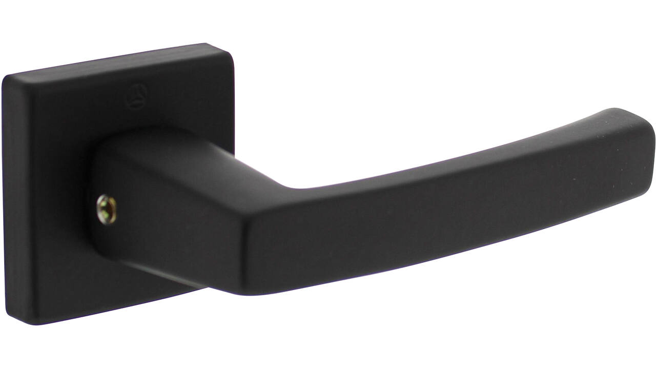 Gatdeel Moora met rozet verdekt 50x50x10mm met nokken zwart