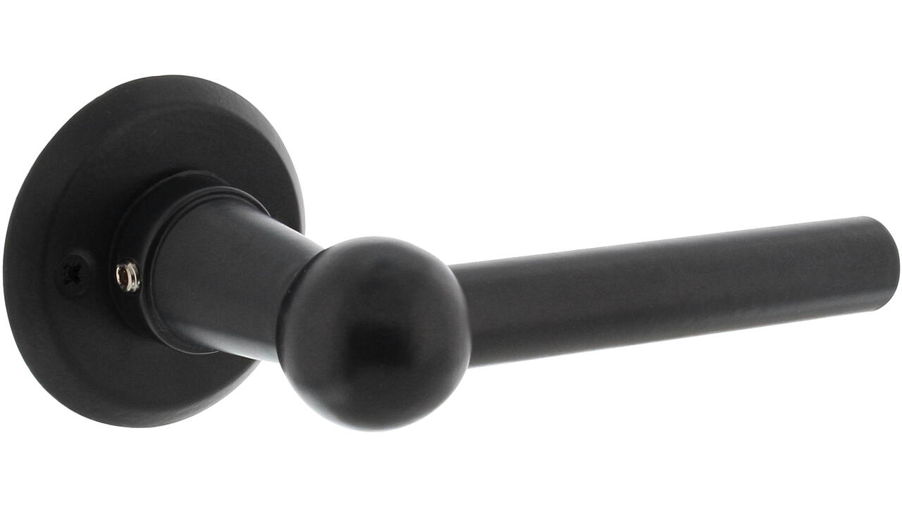 Deurkruk L/L bol met rozet ø50x5mm zwart
