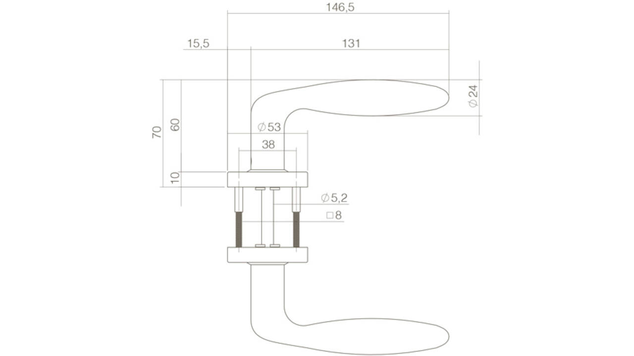 Deurkruk Jupiter op rozet verdekt ø53x10mm structuur zwart