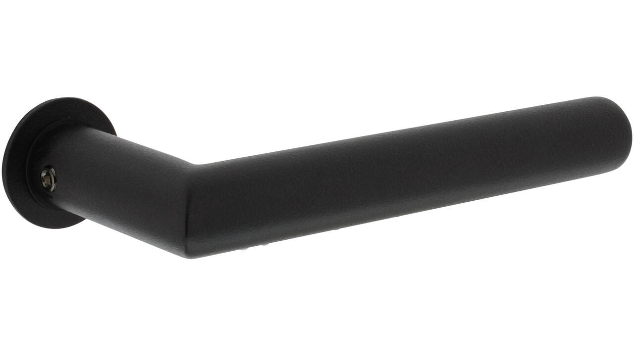 Deurkruk Jura met rozet zelfklevend ø30x3mm structuur zwart