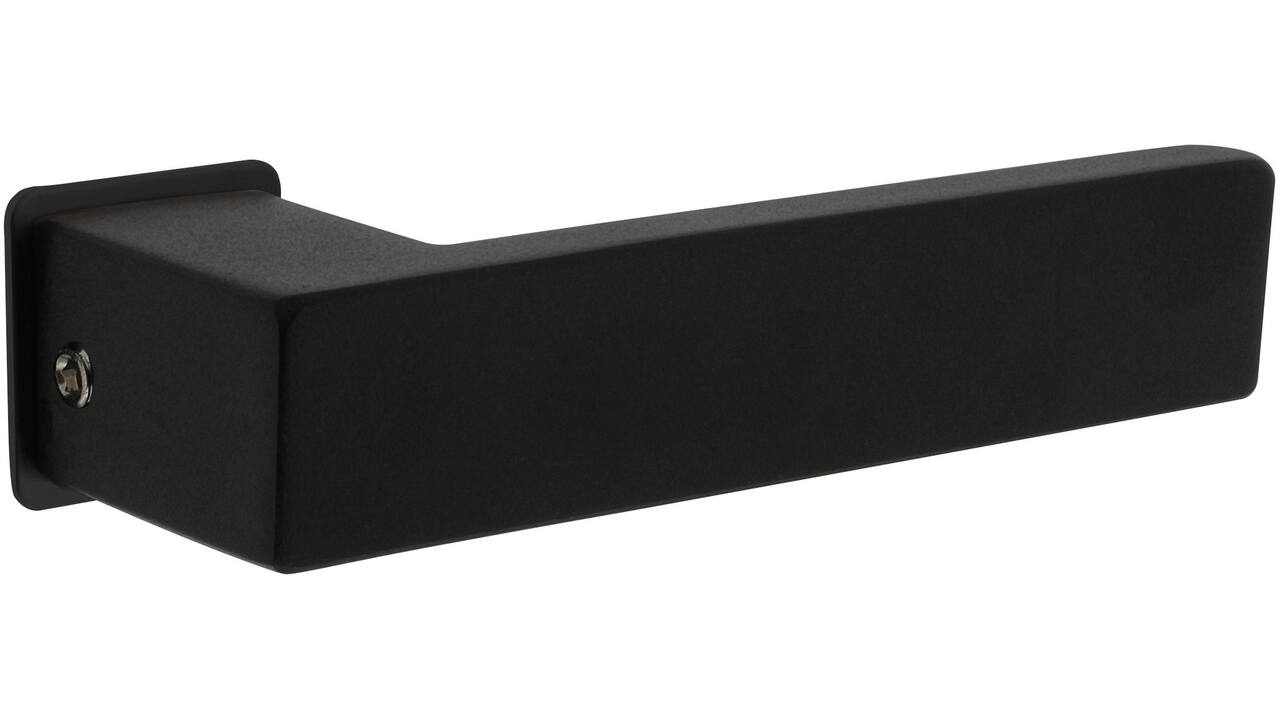 Deurkruk Amsterdam met rozet zelfklevend 30x30x3mm structuur zwart