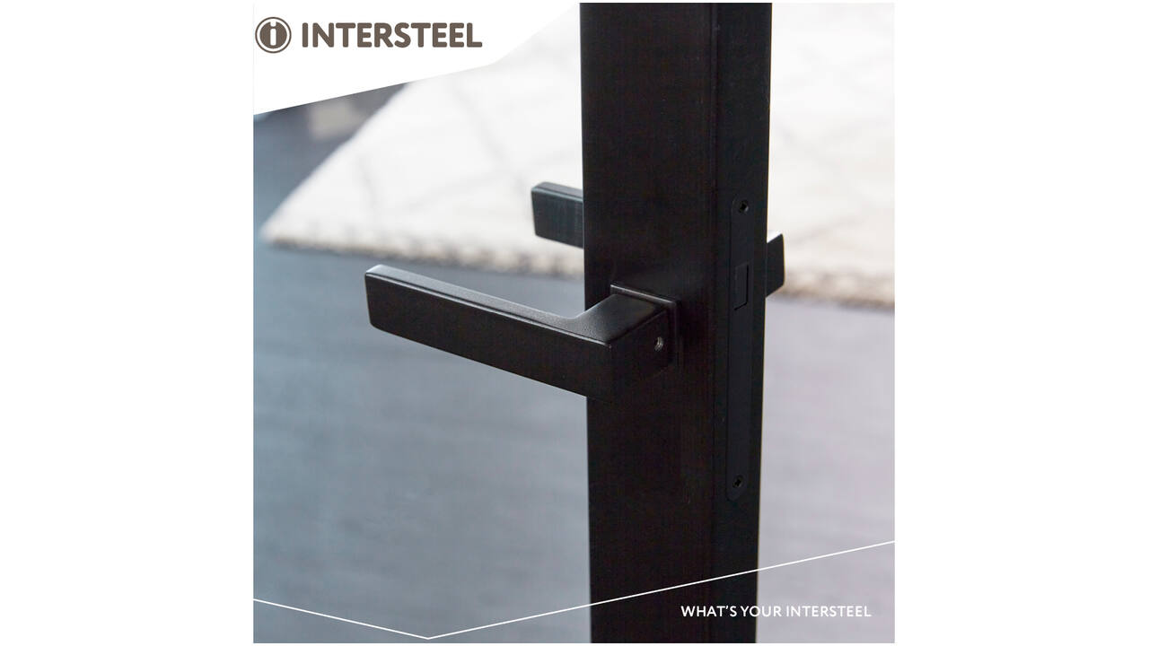 Deurkruk Amsterdam met rozet zelfklevend 30x30x3mm structuur zwart