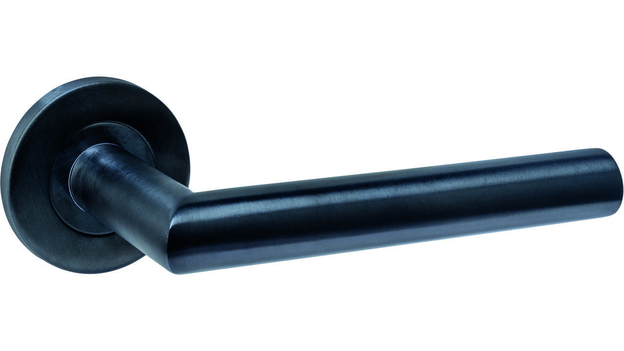 Gatdeel rechts Q 01 op rozet verdekt ø52x6mm PVD zwart