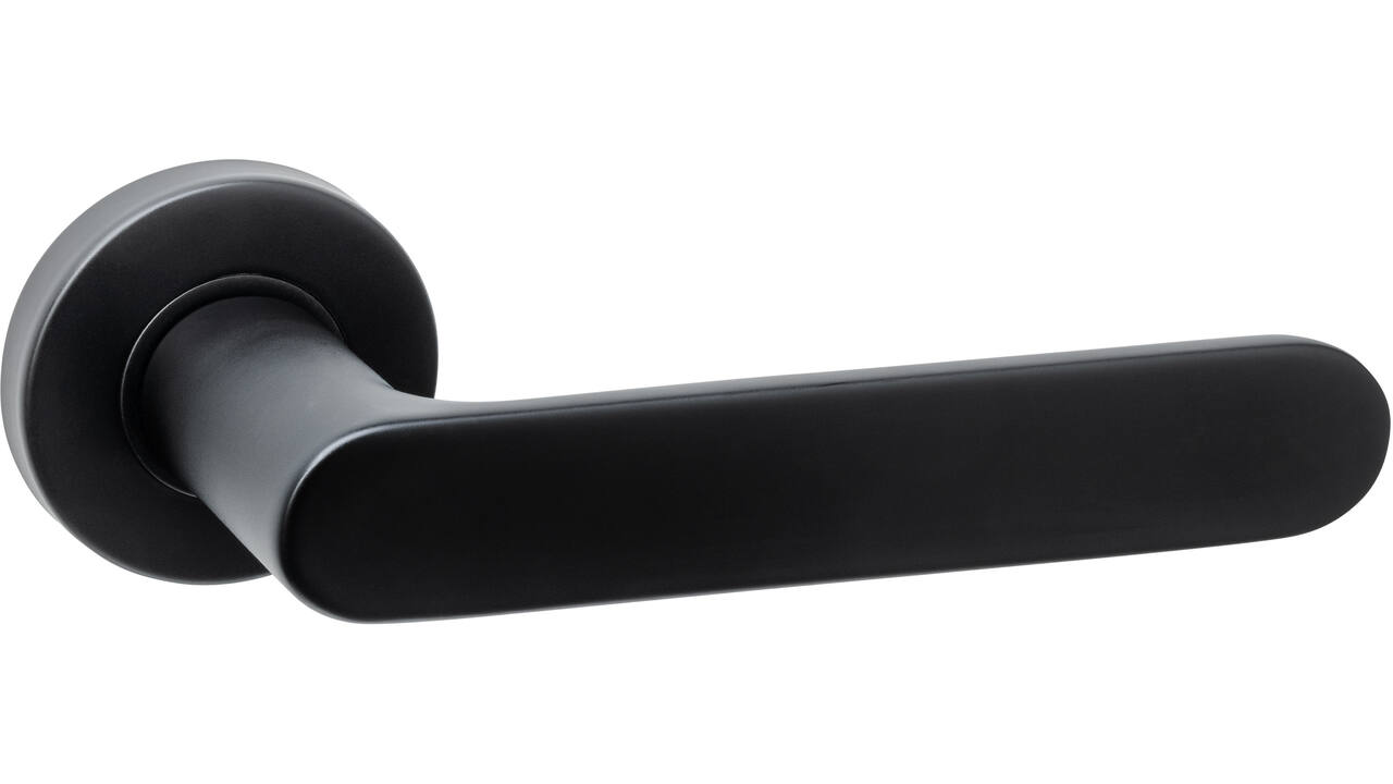 Deurkruk Sora basic op rozet verdekt ø53x10mm zwart