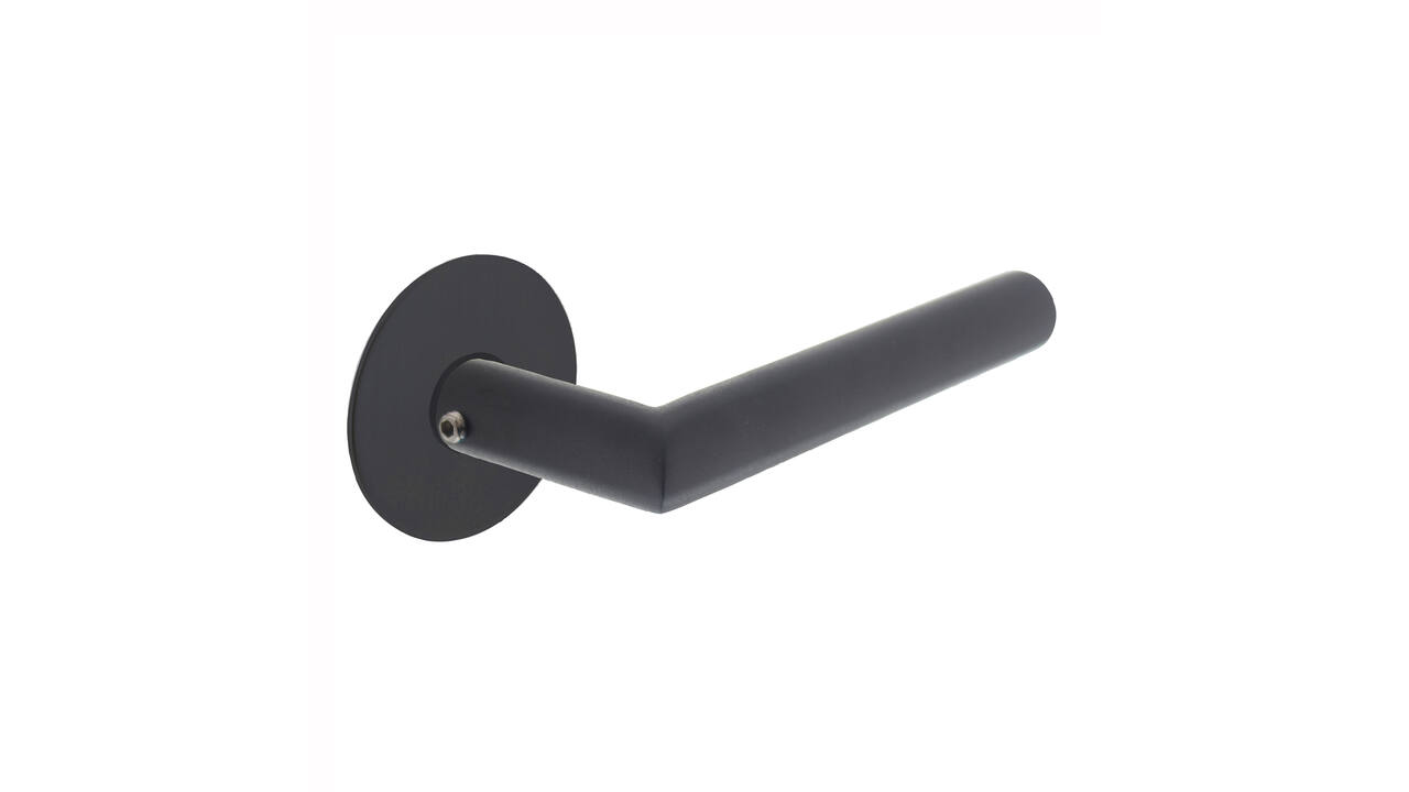 Deurkruk Jura met rozet zelfklevend ø55x2mm structuur zwart