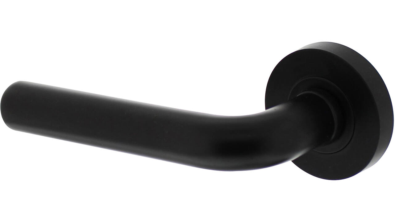 Gatdeel links Agatha op rozet verdekt ø52x10mm met nokken zwart