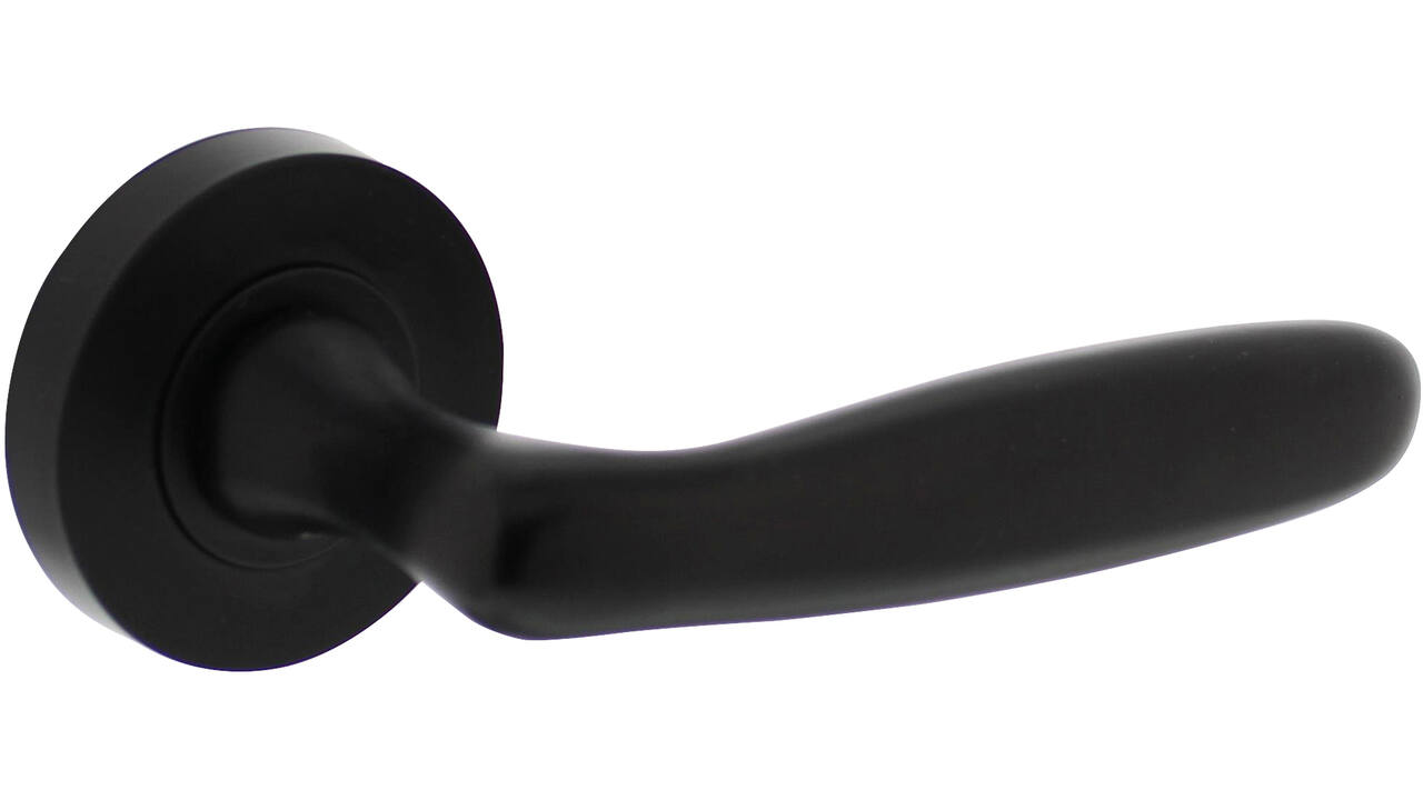 Deurkruk Bjorn op rozet verdekt ø52x10mm met nokken zwart