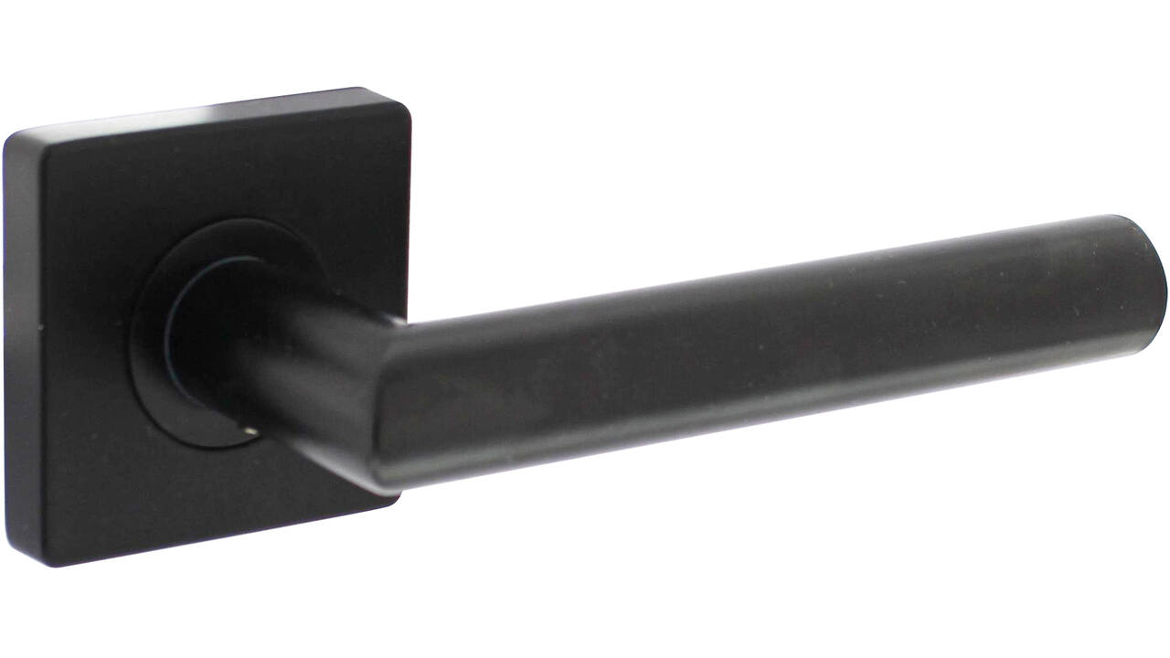 Deurkruk Bastian op rozet 55x55x10mm met nokken zwart