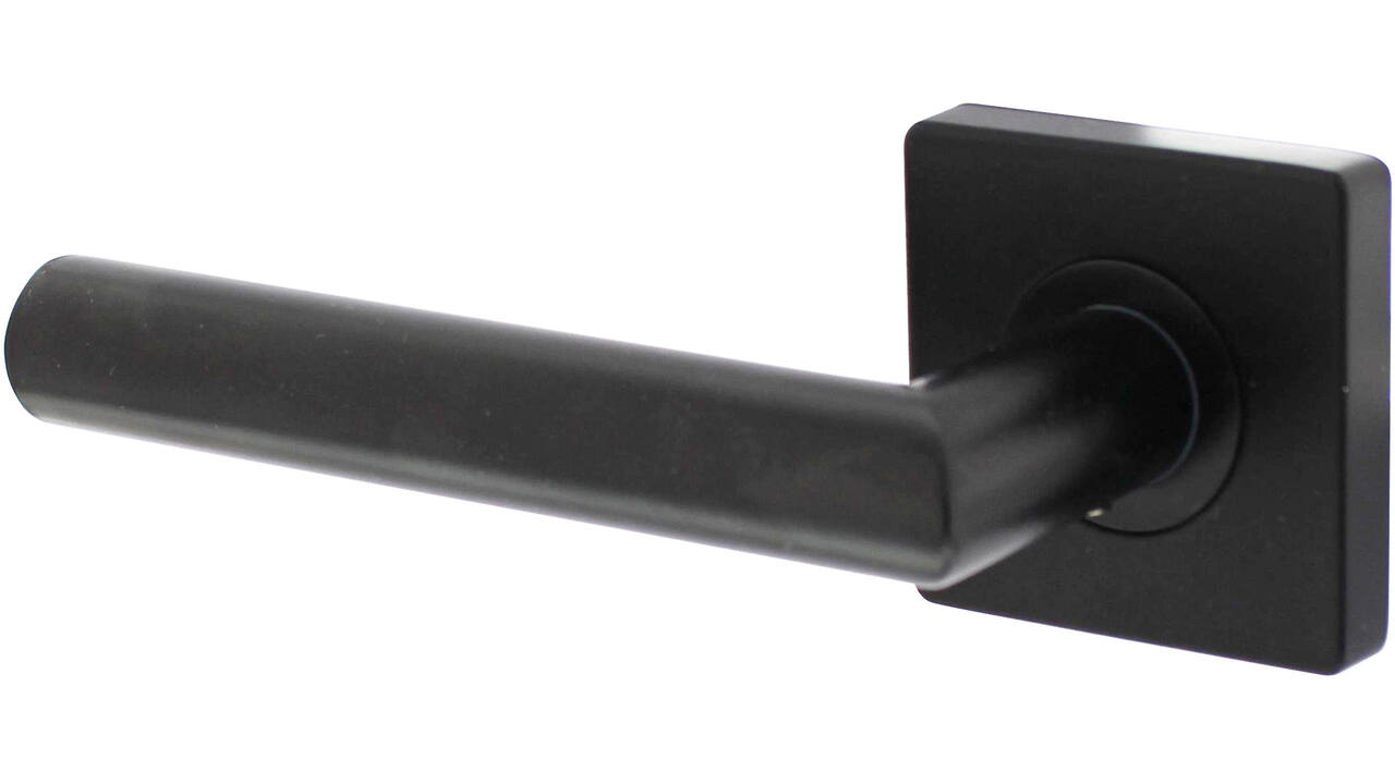 Gatdeel links Bastian op rozet 55x55x10mm met nokken zwart