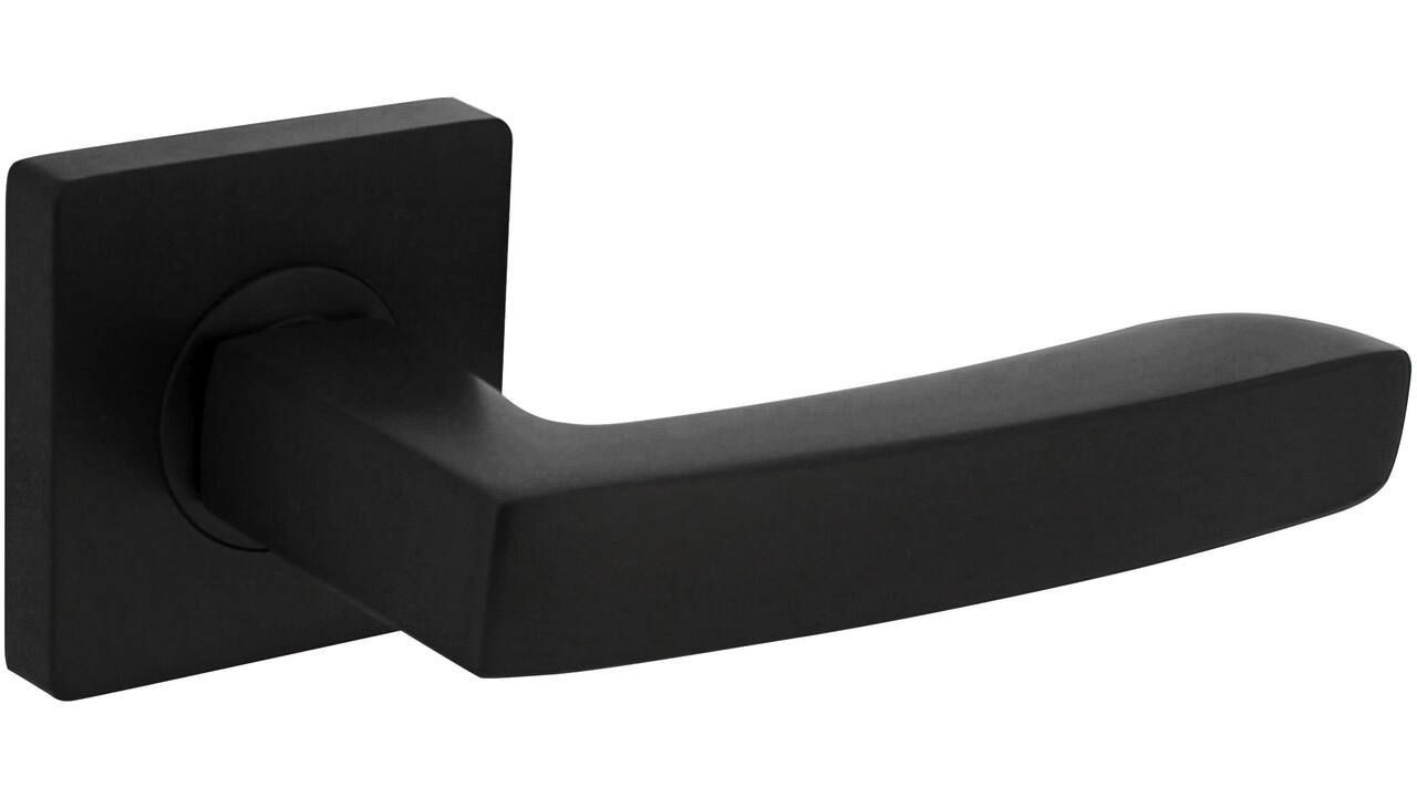 Deurkruk Minos op rozet verdekt 55x55x10mm met nokken zwart