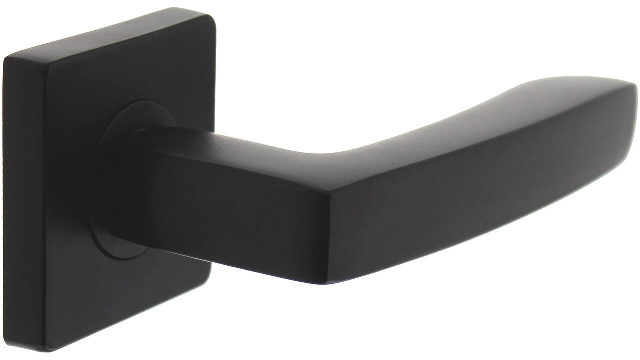Gatdeel rechts Minos op rozet verdekt 55x55x10mm met nokken zwart