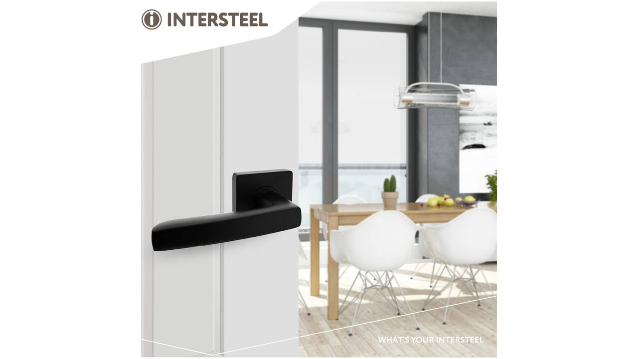 Deurkruk Minos op rozet verdekt 55x55x10mm met nokken zwart