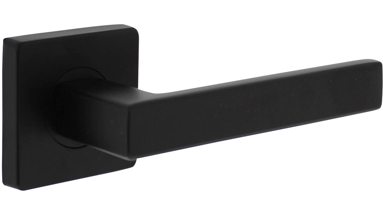 Deurkruk Hera op rozet verdekt 55x55x10mm met nokken zwart