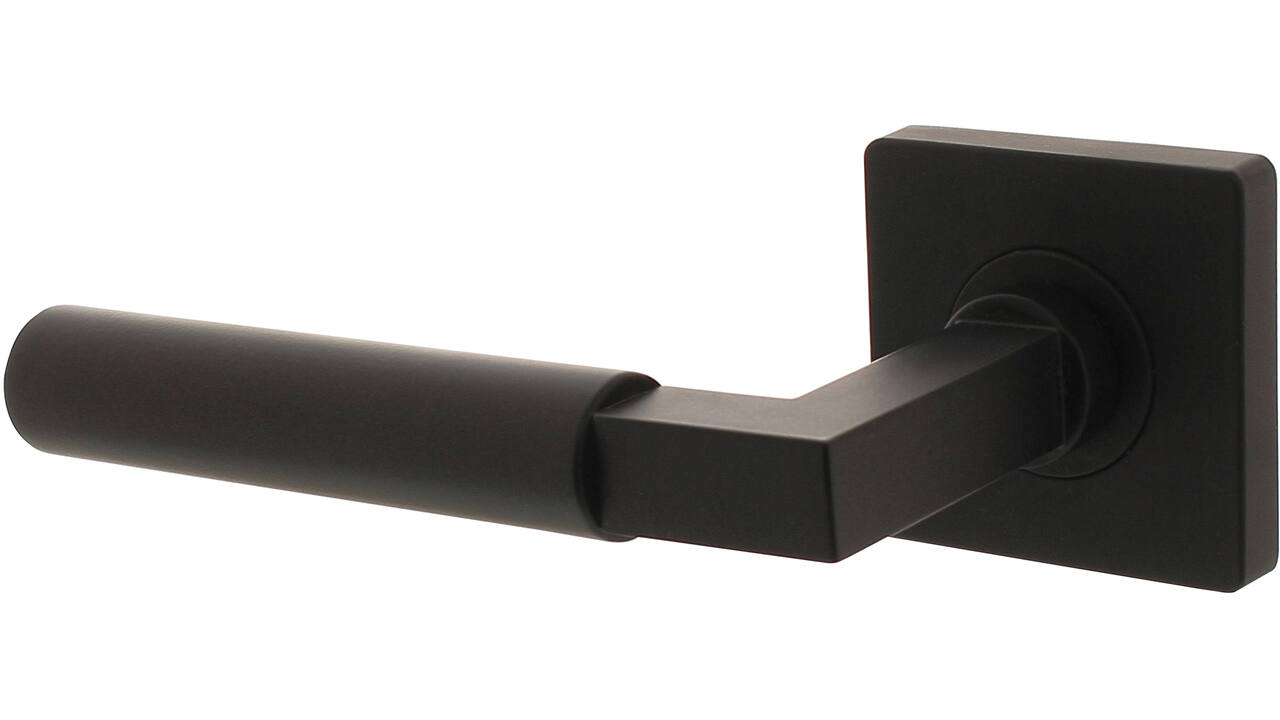 Gatdeel links Baustil op rozet verdekt 55x55x10mm met nokken zwart