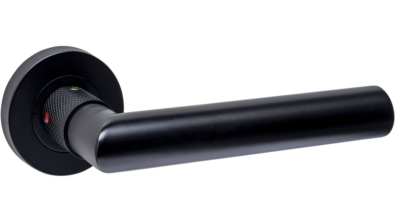 Deurkruk Prolock Sicura ø22mm met blokkeer mechanisme op rozet verdekt ø53x10mm met nokken zwart