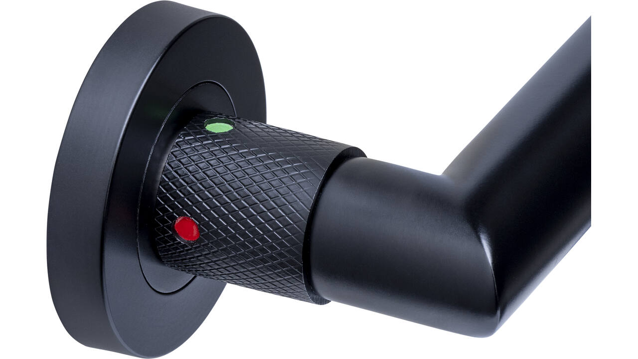Deurkruk Prolock Sicura ø22mm met blokkeer mechanisme op rozet verdekt ø53x10mm met nokken zwart