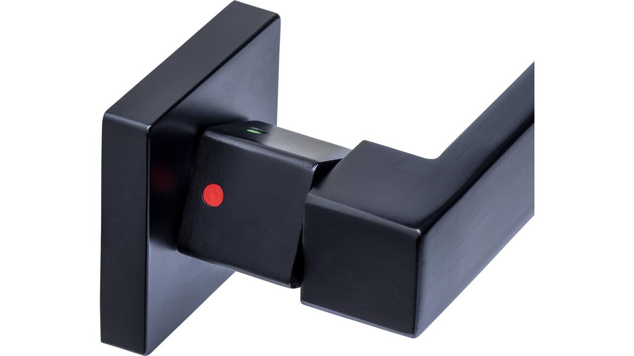 Deurkruk Prolock Cunera met blokkeer mechanisme op rozet verdekt 52x52x10mm met nokken zwart