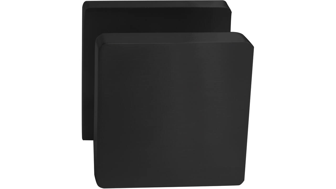 Knoprozet verdekt 55x55x10mm met nokken en vaste knop vierkant met wisselstift zwart