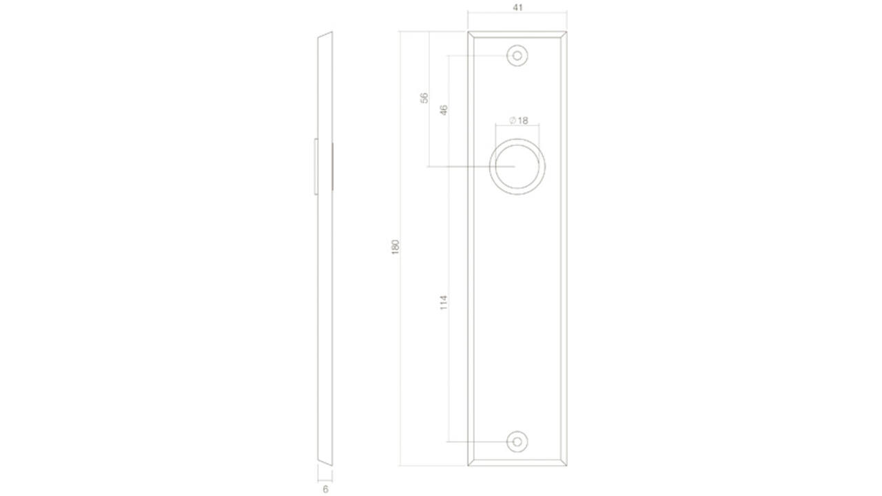 Schilden rechthoekig 181x41x7mm blind zwart