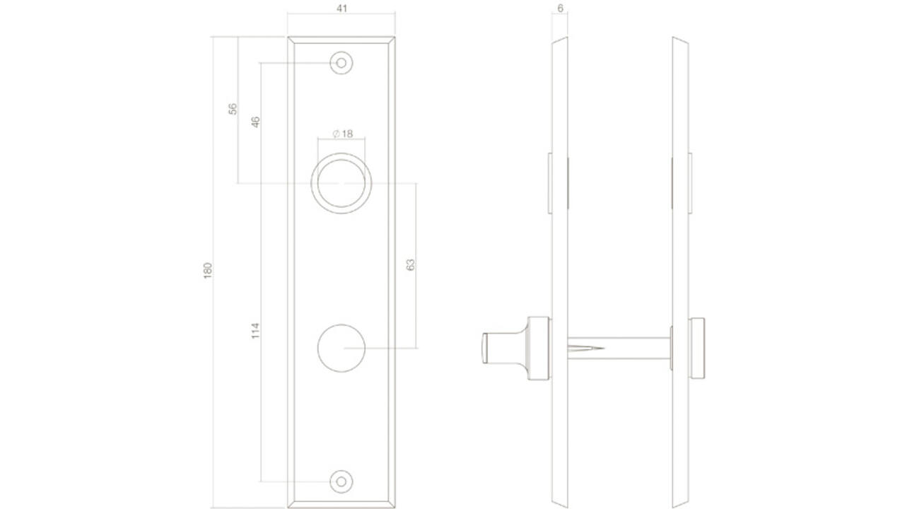 Schilden rechthoekig 181x41x7mm wc 63/8mm zwart