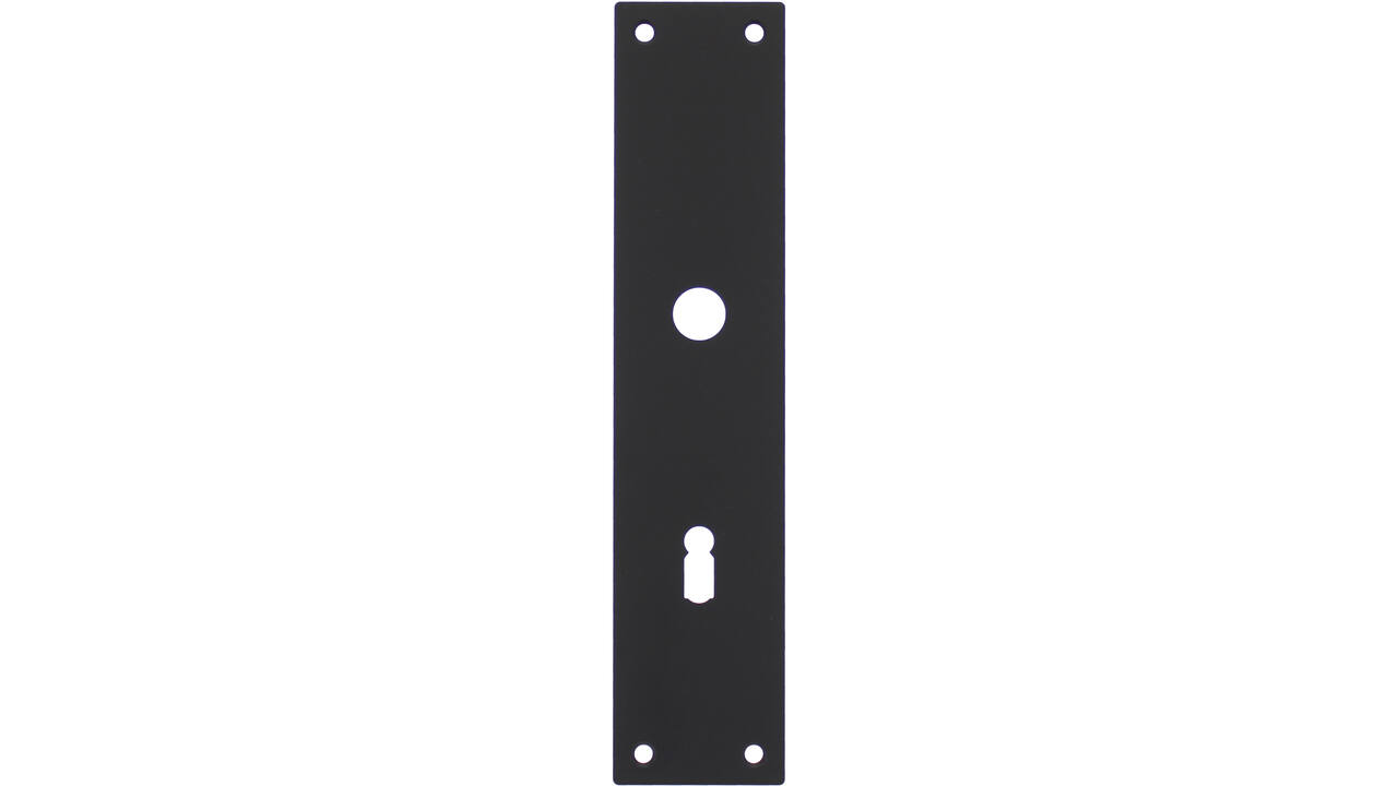 Schilden rechthoekig 250x55x2mm sleutelgat 72mm structuur zwart