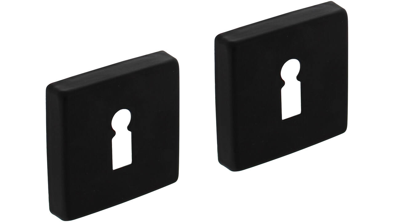 Sleutelrozetten verdekt 50x50x10mm met nokken zwart