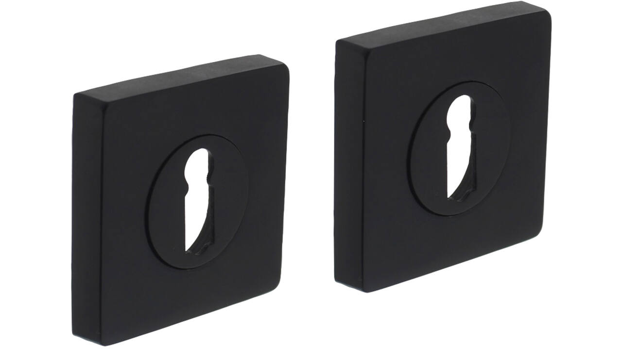 Sleutelrozetten verdekt 55x55x10mm met nokken zwart