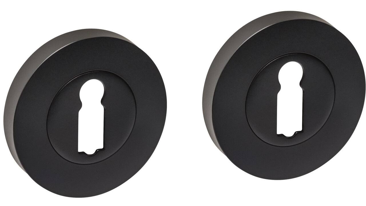 Sleutelrozetten verdekt ø53x10mm met nokken zwart