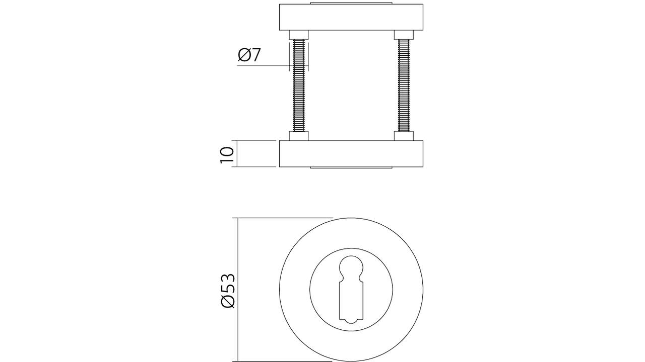 Sleutelrozetten verdekt ø53x10mm met nokken zwart