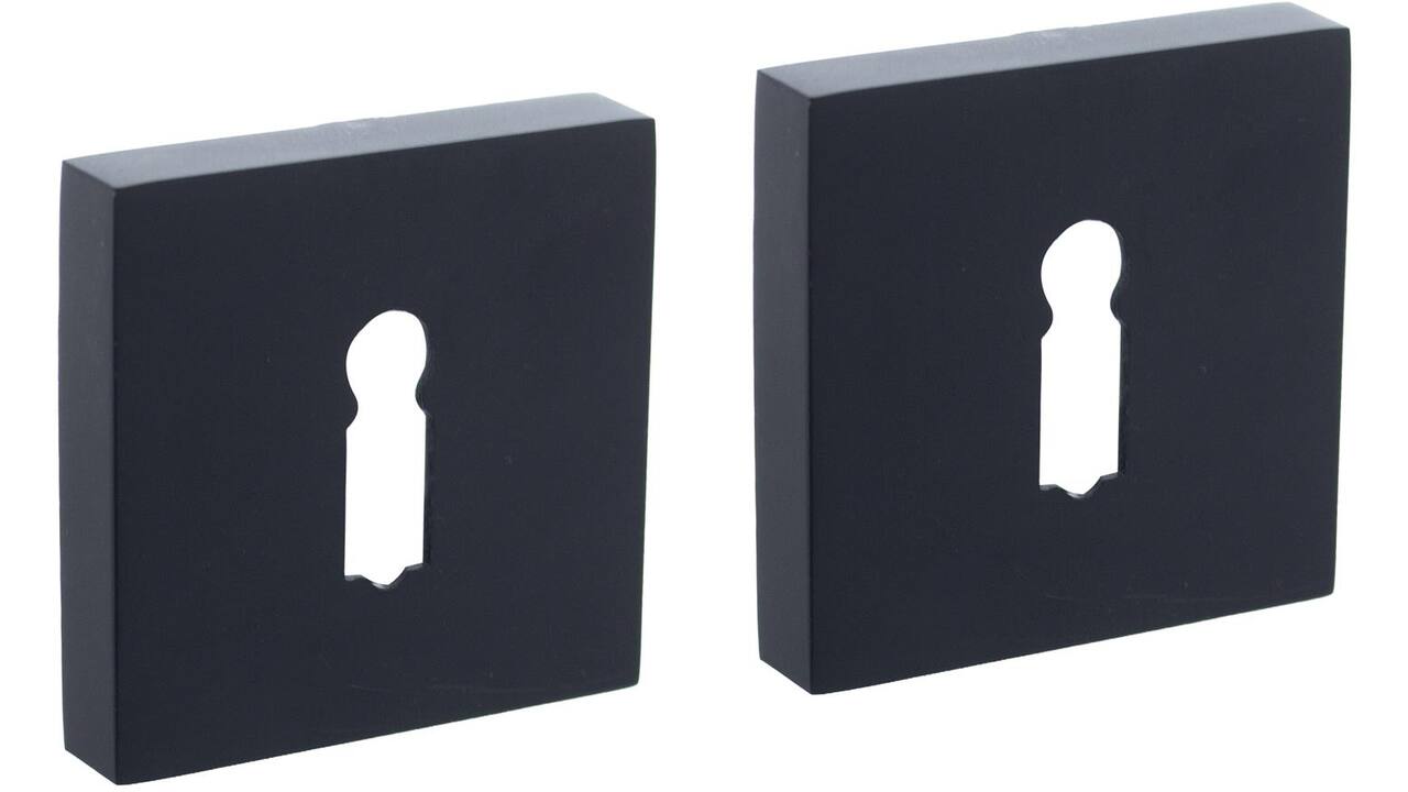 Sleutelrozetten verdekt 52x52x10mm met nokken zwart