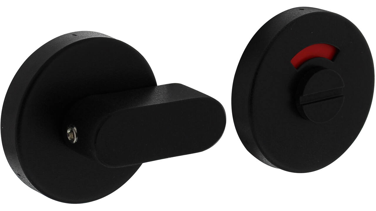 WC-sluiting verdekt ø53x10mm met comfortknop en stift 8x8mm structuur zwart