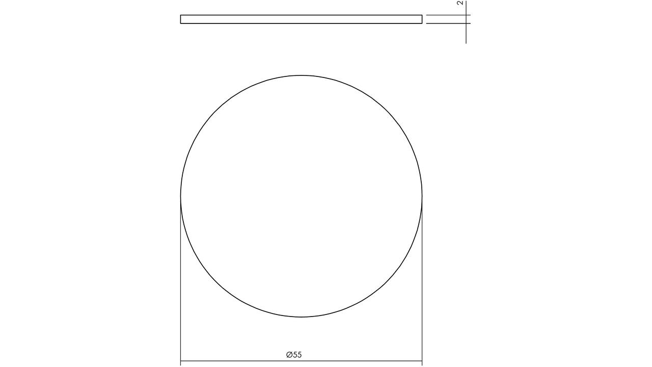 Afdekrozet zelfklevend ø55x2mm structuur zwart