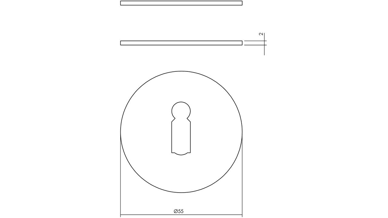 Sleutelrozetten zelfklevend ø55x2mm structuur zwart