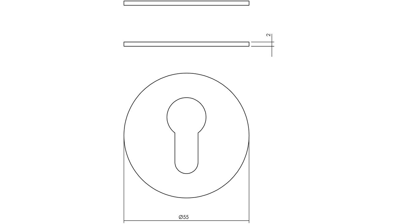 Cilinderrozetten zelfklevend ø55x2mm structuur zwart
