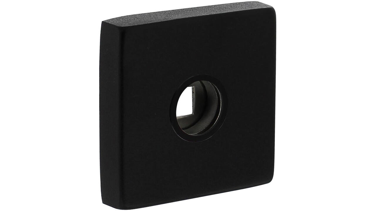 Rozetten massief verdekt 53x53x10mm met nokken en 2-weg veerconstructie structuur zwart