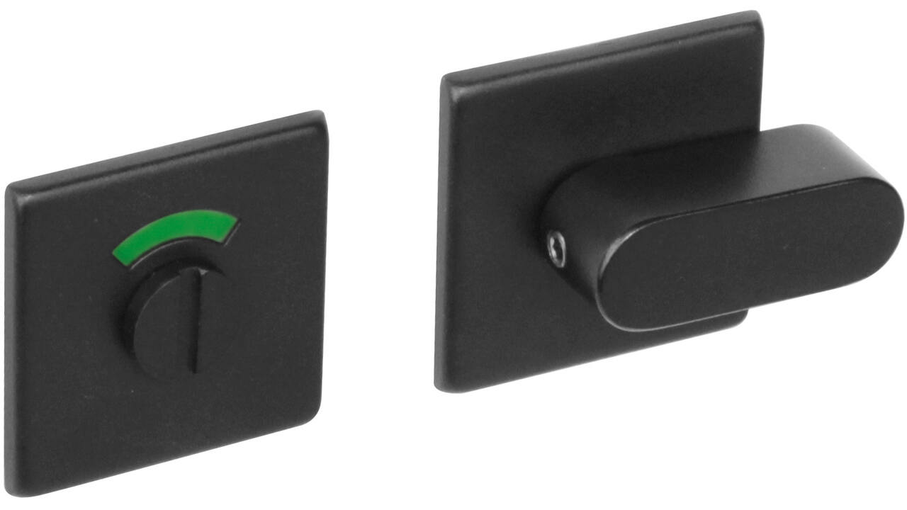 WC-sluiting verdekt 50x50x5mm met comfortknop en stift 8x8mm structuur zwart
