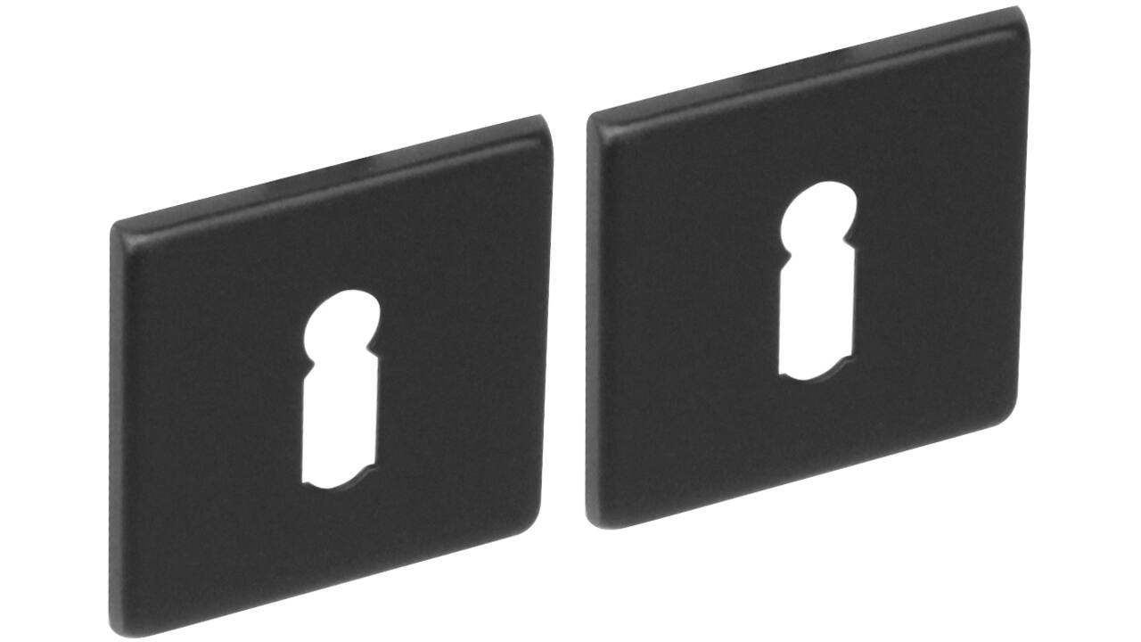 Sleutelrozetten verdekt 50x50x5mm structuur zwart