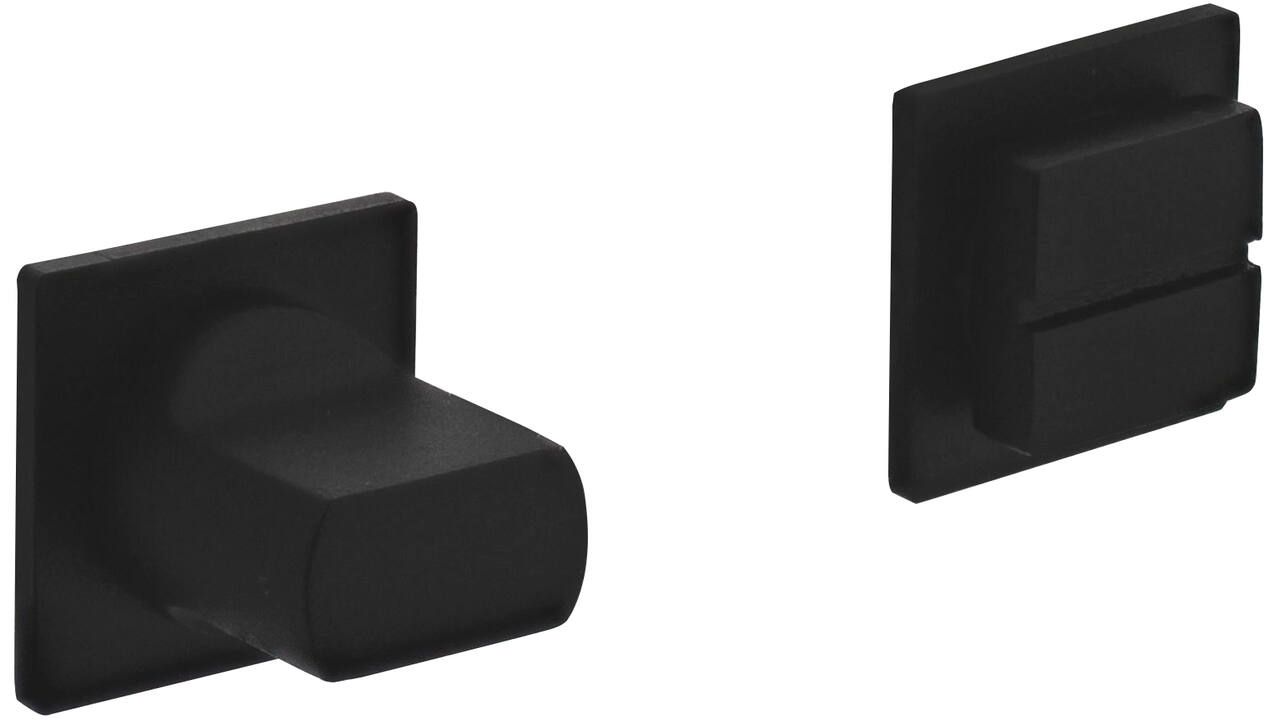 WC-sluiting zelfklevend 30x30x3mm met stift 8x8mm structuur zwart