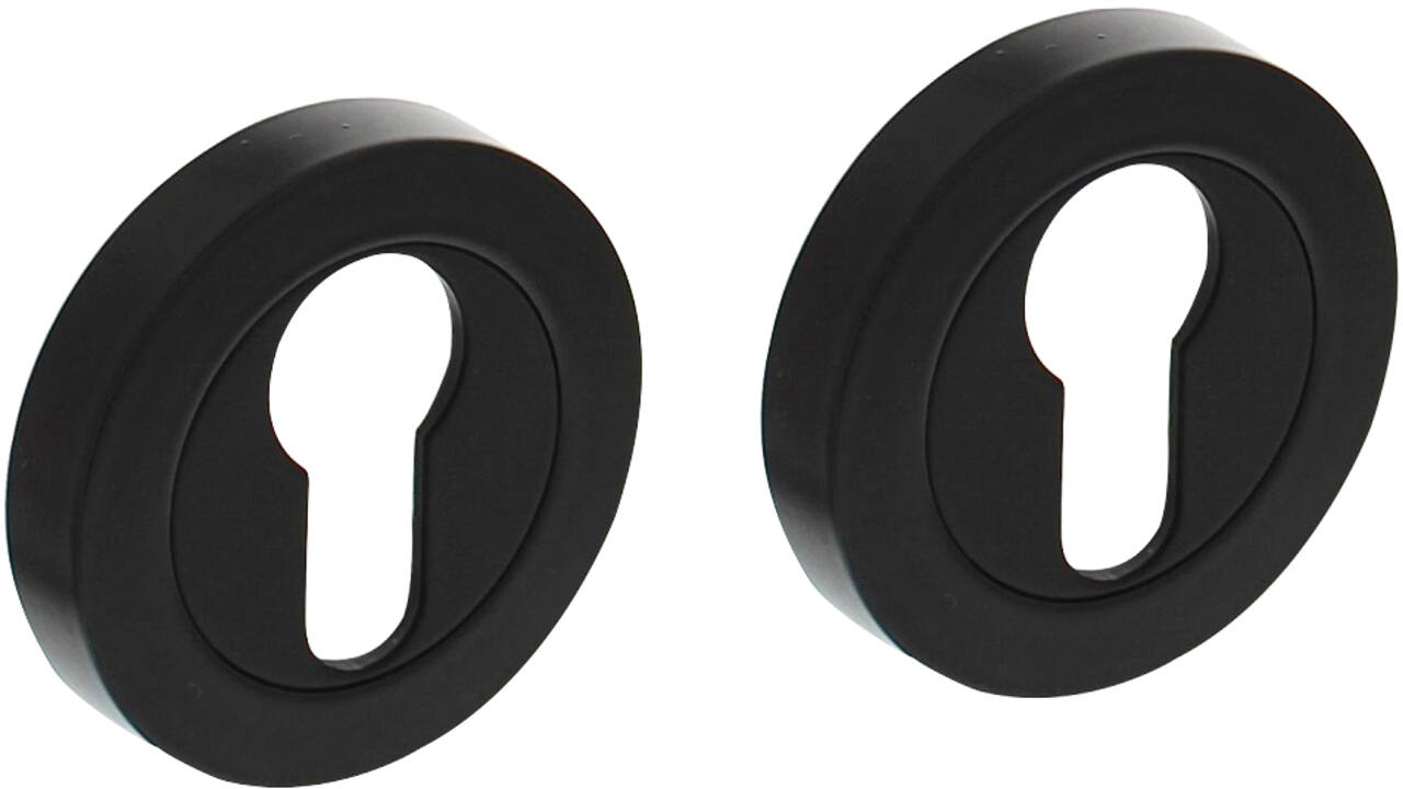 Cilinderrozetten verdekt ø52x10mm met nokken zwart